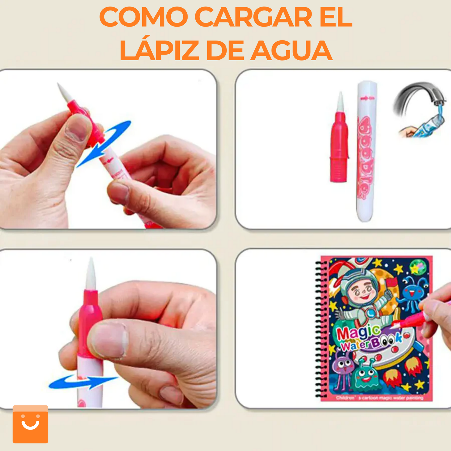 Pack 4 Libros Magicos de Agua Reutilizables