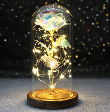 ❤️Rosa Eterna en Cúpula con Luz Led❤️