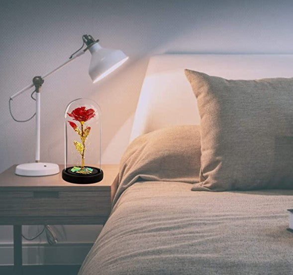 ❤️Rosa Eterna en Cúpula con Luz Led❤️