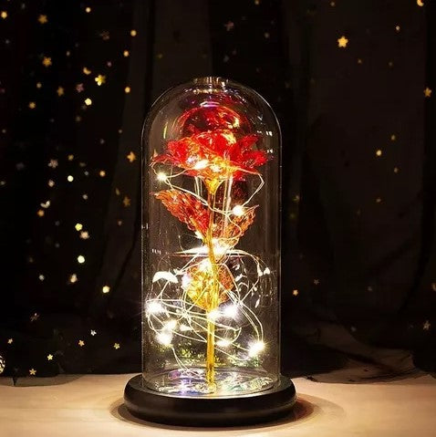 ❤️Rosa Eterna en Cúpula con Luz Led❤️